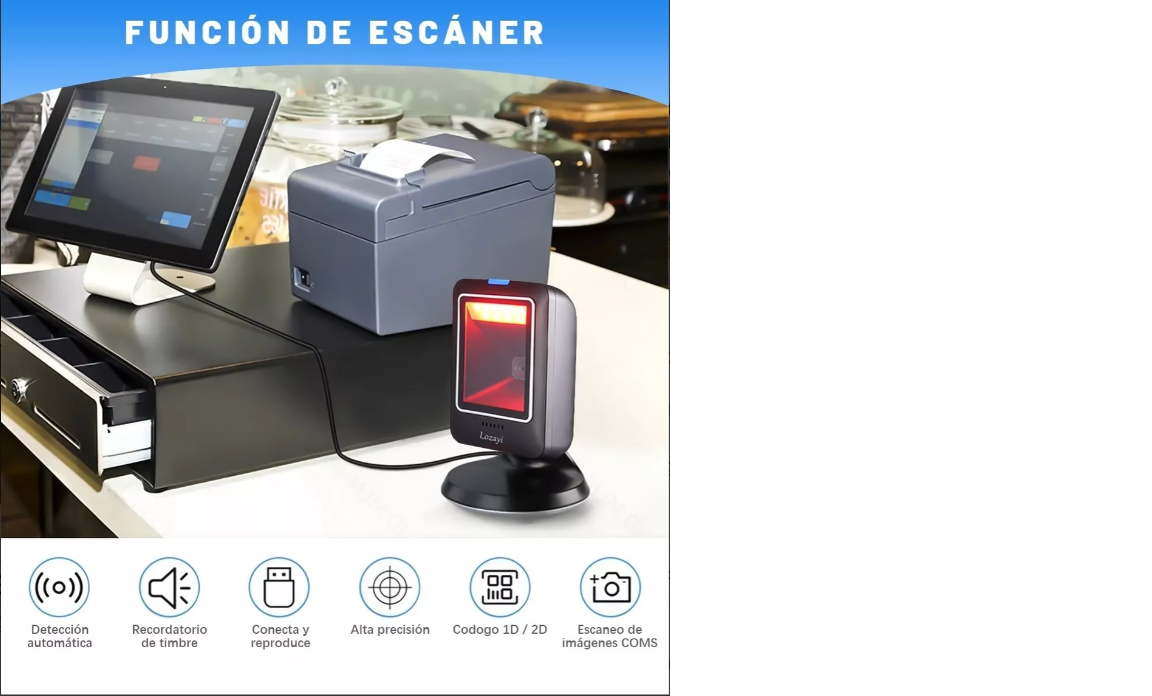 Lector De Código De Barras Omnidireccional 1d/2d/qr Con Usb